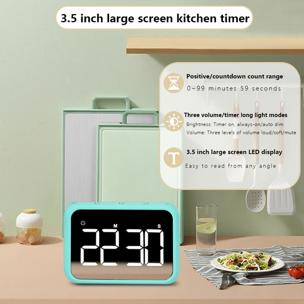 Kitchen Baking Timer - Современный минималистичный светодиодный таймер на батарейках,