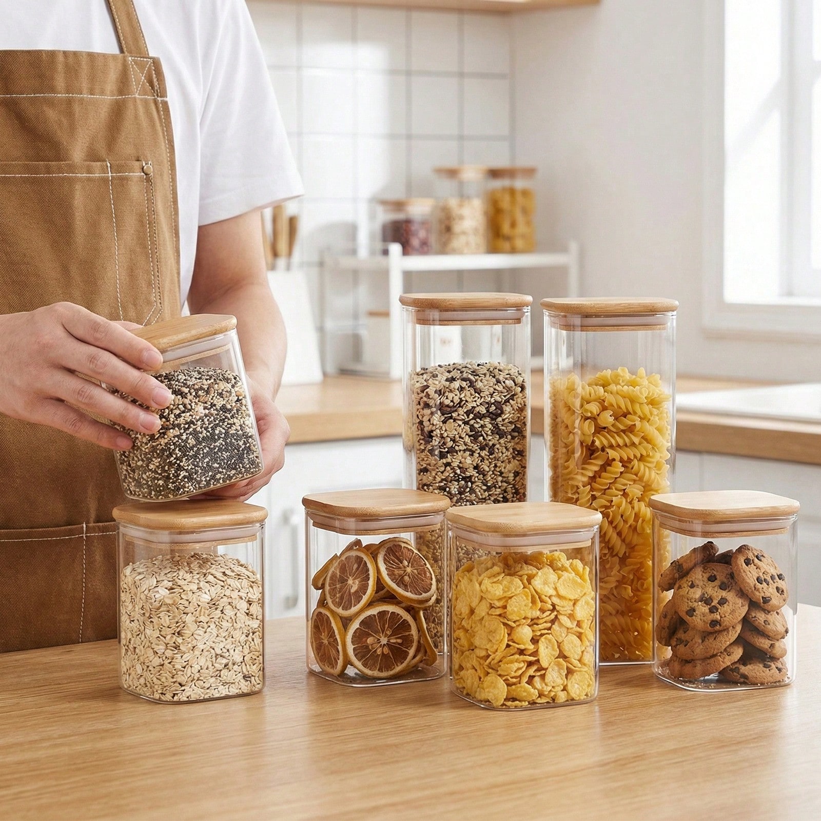6/12 шт. стеклянных контейнеро – обзор и цена Kitchen Baking Storage Containers
