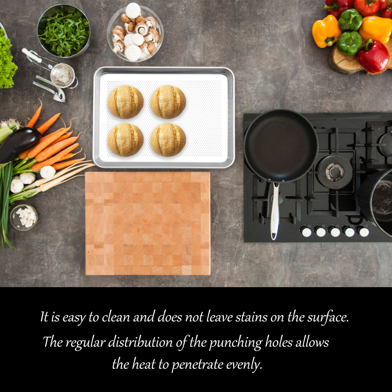 1 шт. Нержавеющая алюминиевая  – обзор и цена Kitchen Essentials Baking Tray