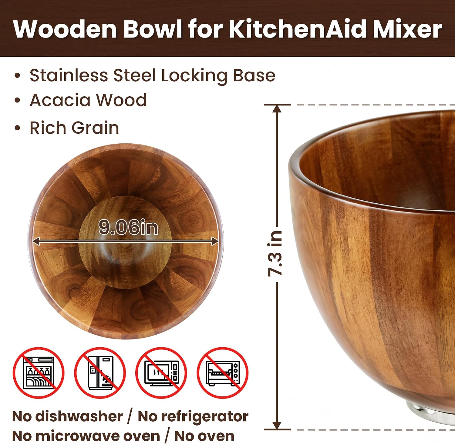 Деревянная чаша для смешивания – обзор и цена Stand Mixer Bowl
