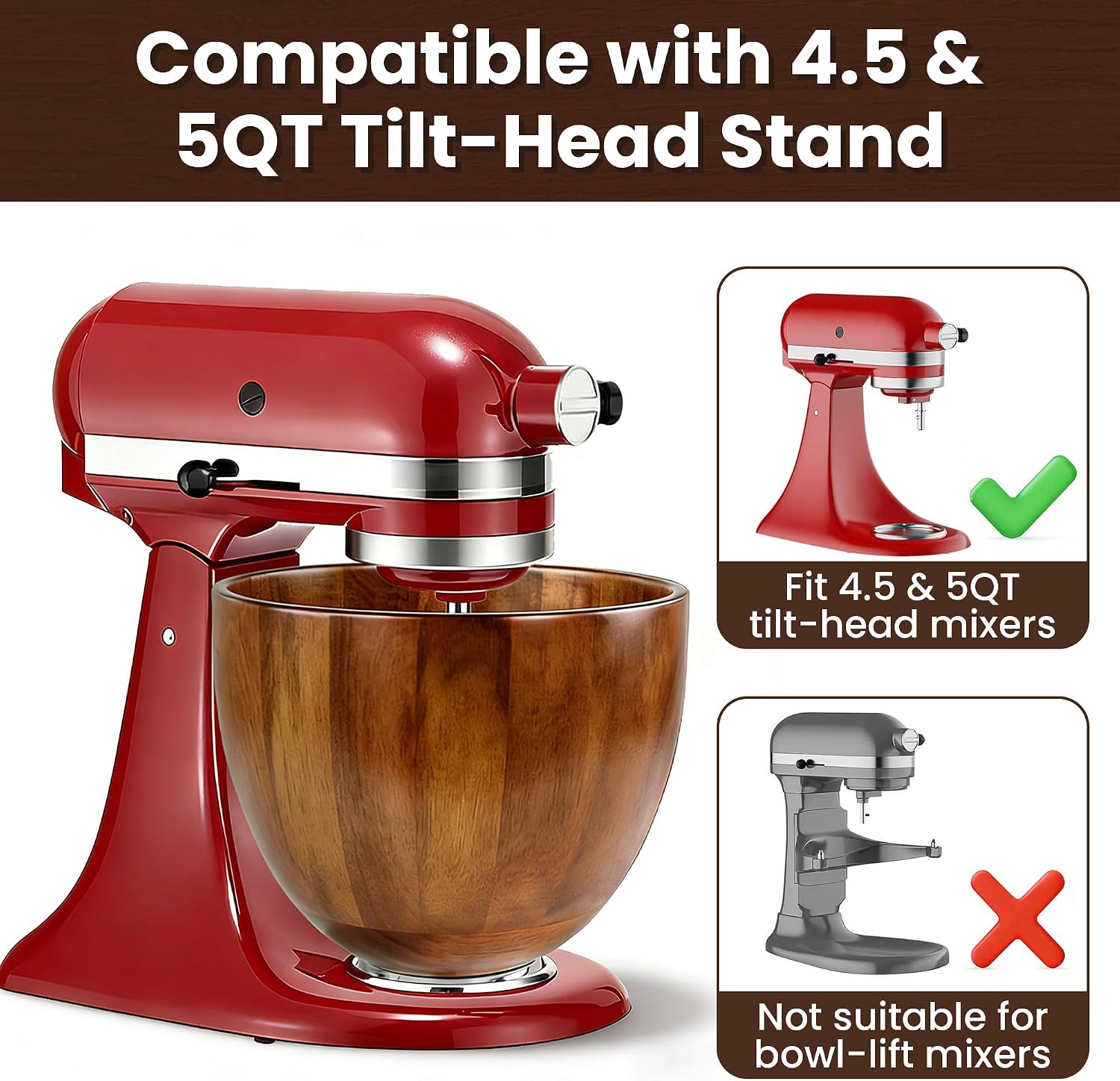 Деревянная чаша для смешивания – обзор и цена Stand Mixer Bowl